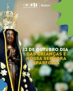 Hoje celebramos Nossa Senhora Aparecida, nossa Mãe e Padroeira do Brasil, e também a alegria de ser criança! Que Maria continue intercedendo por nossas famílias e protegendo cada criança, iluminando seus caminhos com amor, fé e esperança. ✨
Que nunca faltem aos nossos pequenos motivos para sorrir, espaço para sonhar e amor para crescer! 💙💚🧡
Que Nossa Senhora Aparecida abençoe e proteja todas as nossas crianças! 🙏
#NossaSenhoraAparecida #DiaDasCrianças #ESIBelém #EducaçãoParaAVidaInteira