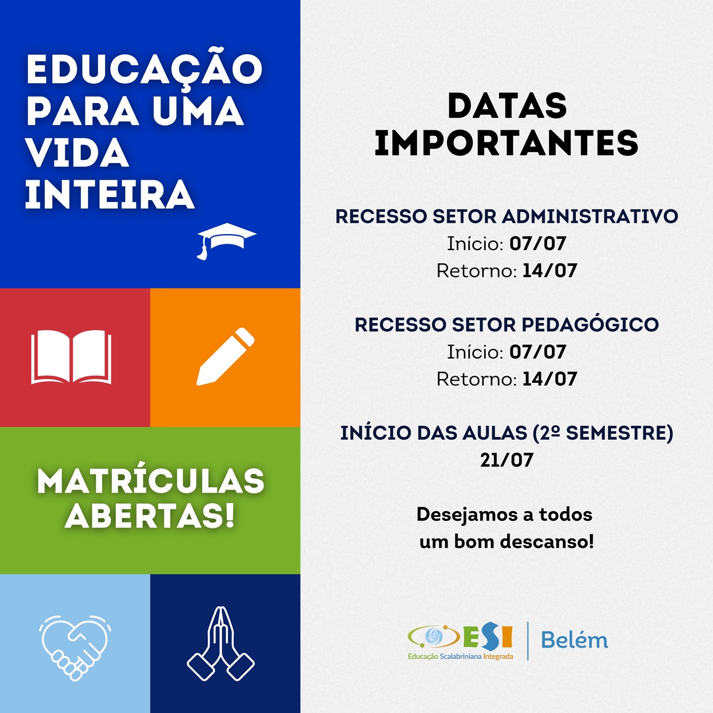 Datas importantes!
