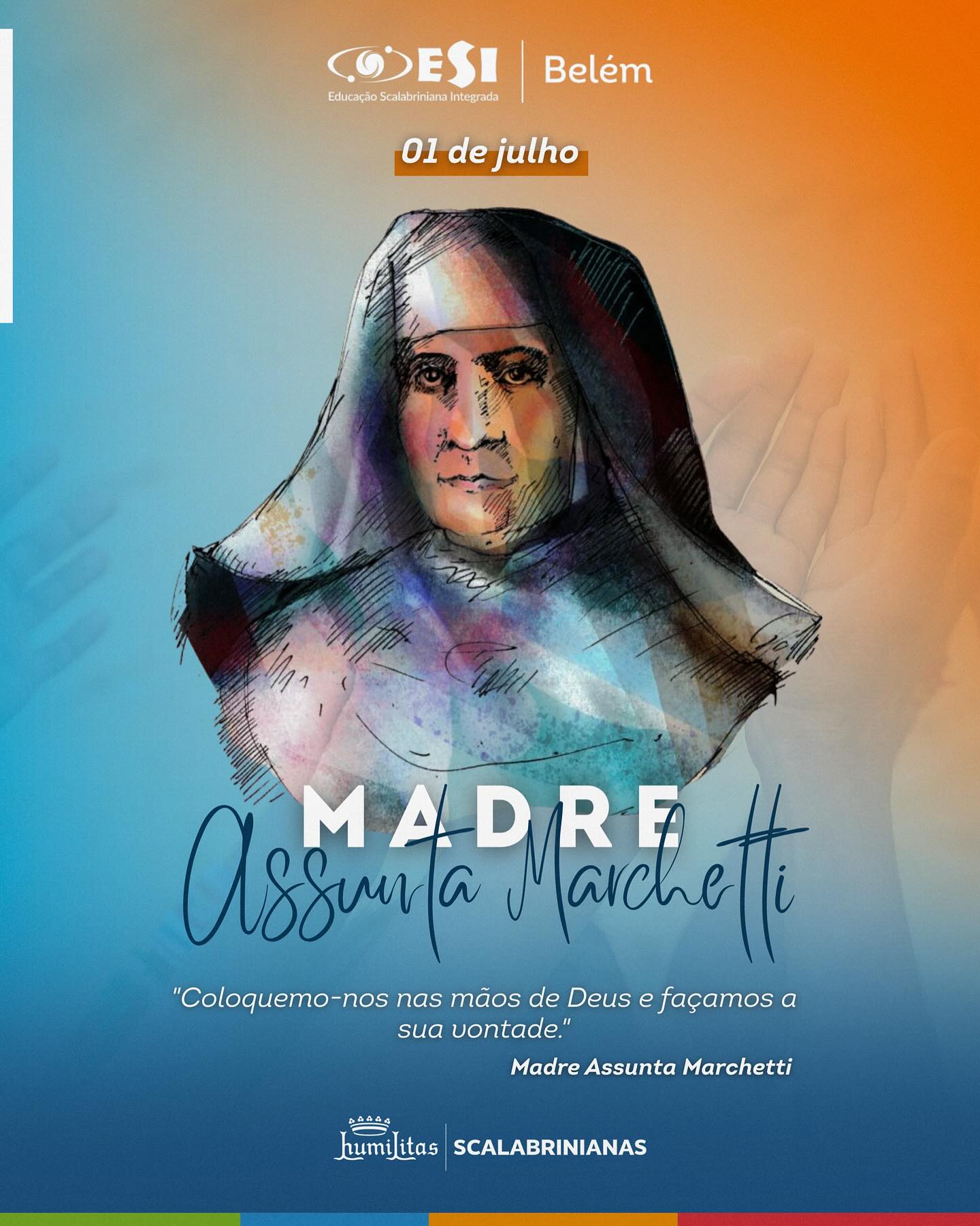 Hoje celebramos o exemplo de amor, coragem e entrega de Madre Assunta Marchetti, mulher de fé que fez da sua vida um dom aos mais necessitados. Que seu testemunho continue nos inspirando a viver com generosidade, acolhida e esperança. 🩵🙏🏻