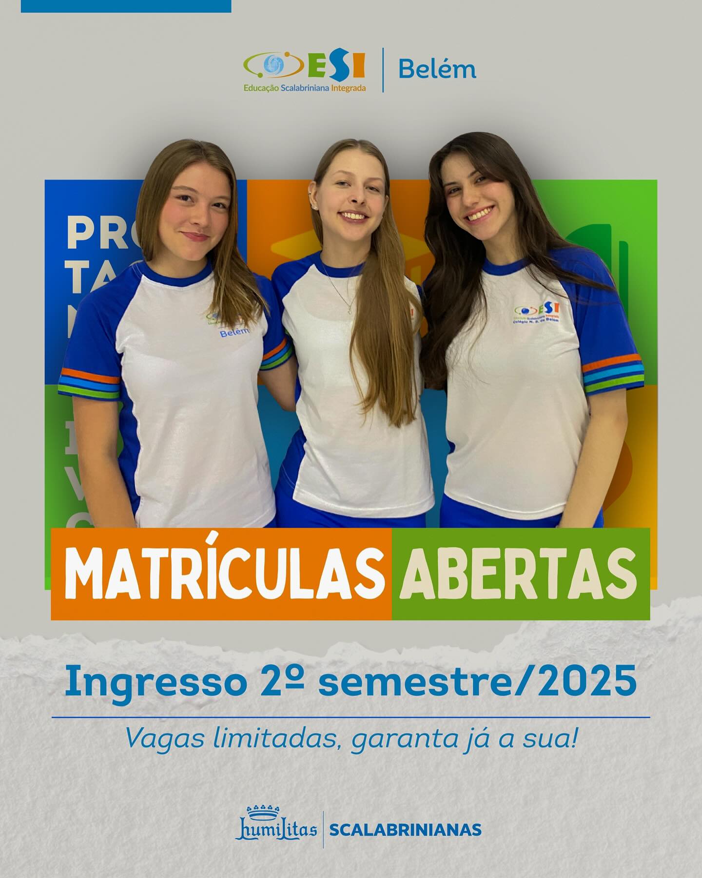 Matrículas abertas para o 2º semestre no Colégio Belém! 🫶🏻
Por aqui, cada etapa é vivida com propósito, valores e um ensino que transforma.
Porque educar é mais do que ensinar é preparar para a vida inteira.
Venha fazer parte da nossa família! 📚🩵