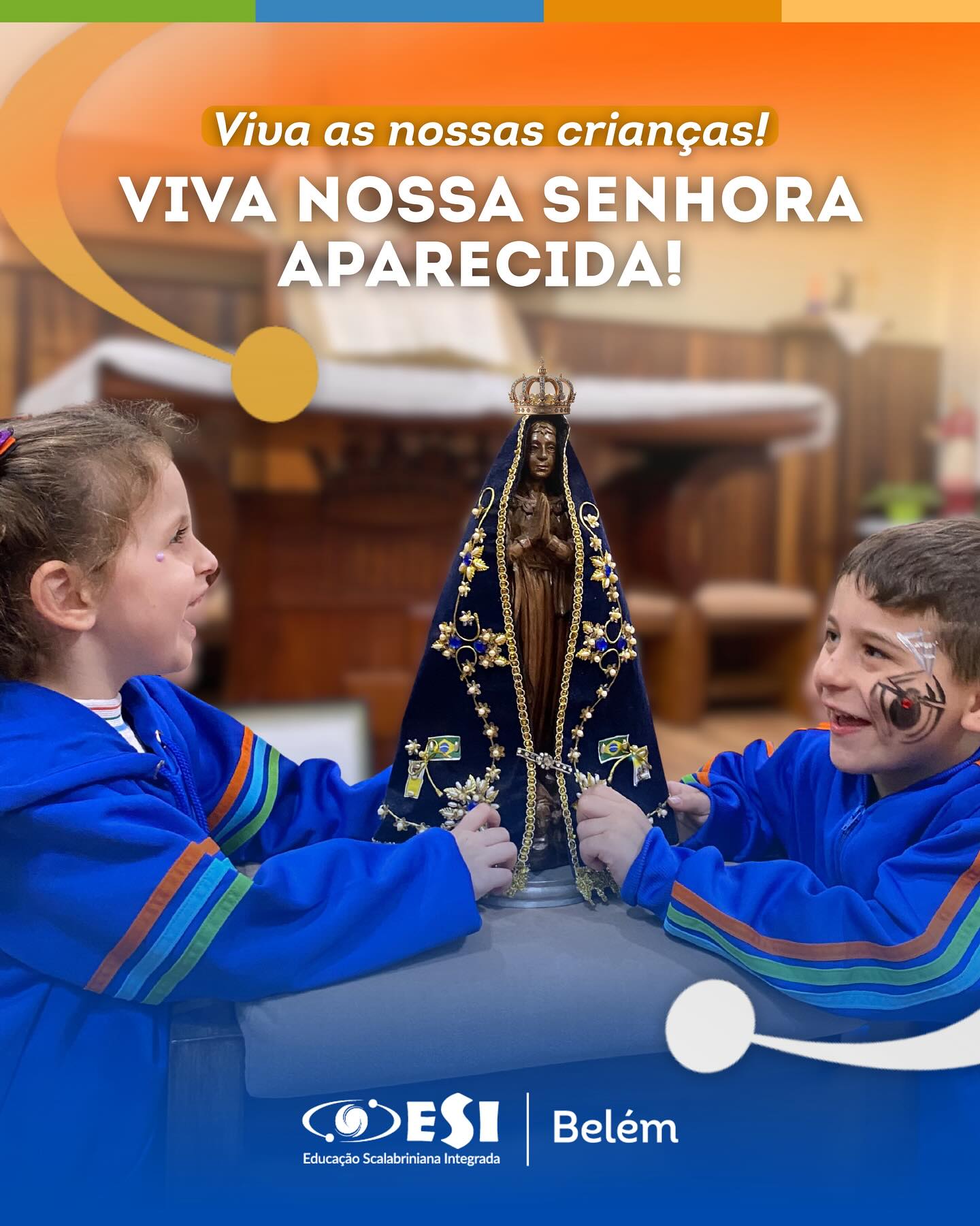 Que a inocência das crianças nos lembre a pureza da fé, e que o manto de Nossa Senhora Aparecida nos envolva em amor e proteção. 💙🙏