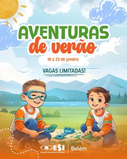 Vem aí a nossa Colônia de Férias 2026! ✨🌞
De 19 a 23 de janeiro, dias cheios de brincadeiras, alegria, imaginação e novas amizades esperam pelas crianças!
Prepare-se para uma semana inesquecível. Em breve mais informações! 🏫💙