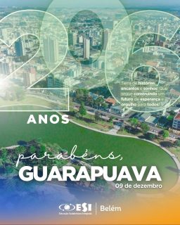 Feliz aniversário, Guarapuava! ✨
Terra de histórias, encantos e sonhos. Temos orgulho em fazer parte dessa trajetória, contribuindo com educação e valores ao longo dos anos. O Colégio Belém, com seus 118 anos, também escreve essa história com dedicação e amor por gerações.
Que o futuro seja de ainda mais conquistas para nossa cidade! 💙📚