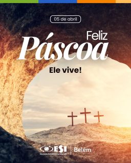 Feliz Páscoa! A vida venceu! 🌿✨
Que a Páscoa renove em nós a esperança, o amor e a alegria de recomeçar. Que seja tempo de luz, fé e novos caminhos!
ELE VIVE! 🙏🏻