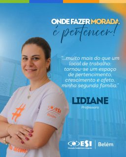 Onde fazer morada é pertencer. ✨
Mais do que um lugar de trabalho, o Colégio Belém é espaço de encontro, missão e propósito. Na voz da Lidiane, ecoa o sentimento de quem não apenas está, mas verdadeiramente pertence. 💛

São 119 anos construindo histórias, formando vidas e acolhendo cada pessoa como parte de algo maior. Porque aqui, fazer morada é criar laços, é servir com amor e é viver diariamente um propósito que transforma.
Seguimos celebrando essa história com gratidão a Deus e a todos que fazem do Belém um lar. 🙏🏼✨
