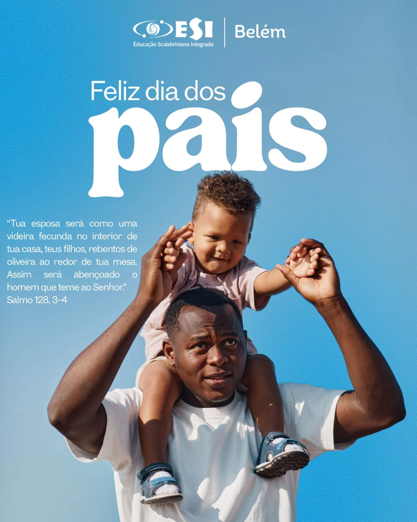 Ser pai é estar presente, cuidar, ensinar, proteger e, acima de tudo, amar. É ser exemplo nos pequenos gestos e presença nos grandes momentos.
Neste Dia dos Pais, celebramos aqueles que fazem da caminhada dos filhos uma história repleta de amor, aprendizado e memórias que ficam para a vida inteira.
Feliz Dia dos Pais! Que nunca faltem abraços, carinho e momentos para celebrar esse amor tão especial.
#DiaDosPais #Família #AmorQueEduca #ColégioBelém #EducaçãoQueTransforma