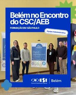 O ESI Colégio Nossa Senhora de Belém também está presente no Encontro do CSC/AEB, um momento de encontro, formação e convivência que reúne irmãs e colaboradores em uma experiência de aprendizado, reflexão e espiritualidade.

A programação nos convida a olhar para nossa missão, refletir sobre o propósito de educar e fortalecer valores que fazem parte da nossa caminhada. Um espaço para compartilhar experiências, renovar aprendizados e seguir construindo, juntos, uma educação cada vez mais humana, acolhedora e transformadora.

#ESIBelém #RedeESI #EducaçãoScalabriniana #Formação #MissãoScalabriniana