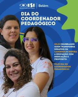 Hoje celebramos quem transforma desafios em caminhos, orienta, acolhe e ajuda a construir uma educação cada vez melhor. 💙
No Dia do Coordenador Pedagógico, queremos homenagear, em especial, nossas coordenadoras que fazem a diferença todos os dias: @alinedriele da Educação Infantil; @bruninhabittar dos Anos Finais e @jaque.rodrigues04 dos Anos Finais e Ensino Médio.
Nosso carinho e gratidão por todo compromisso, dedicação e parceria na missão de educar e transformar vidas!
Feliz Dia do Coordenador Pedagógico! ✨
#DiaDoCoordenadorPedagógico #EducaçãoQueTransforma #SomosESI #ColégioBelém