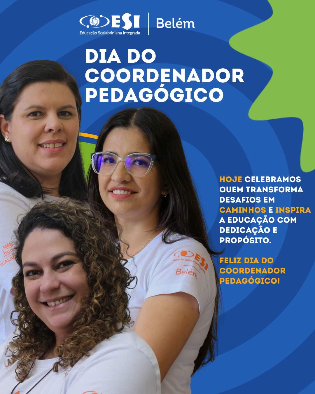 Hoje celebramos quem transforma desafios em caminhos, orienta, acolhe e ajuda a construir uma educação cada vez melhor. 💙
No Dia do Coordenador Pedagógico, queremos homenagear, em especial, nossas coordenadoras que fazem a diferença todos os dias: @alinedriele da Educação Infantil; @bruninhabittar dos Anos Finais e @jaque.rodrigues04 dos Anos Finais e Ensino Médio.
Nosso carinho e gratidão por todo compromisso, dedicação e parceria na missão de educar e transformar vidas!
Feliz Dia do Coordenador Pedagógico! ✨
#DiaDoCoordenadorPedagógico #EducaçãoQueTransforma #SomosESI #ColégioBelém