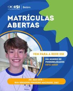 🎓 Matrículas abertas no Colégio Belém!
O futuro começa nas escolhas de hoje. 💙
Aqui, seu filho encontra uma educação que vai além da sala de aula, com aprendizado, valores e experiências para a vida inteira.
✨ Do Berçário ao Ensino Médio, um mundo de possibilidades está aqui!
📲 Entre em contato e agende uma visita.
Venha fazer parte do Belém!
#MatrículasAbertas #ColégioBelém #EducaçãoParaAVidaInteira #QuemÉBelémVaiAlém