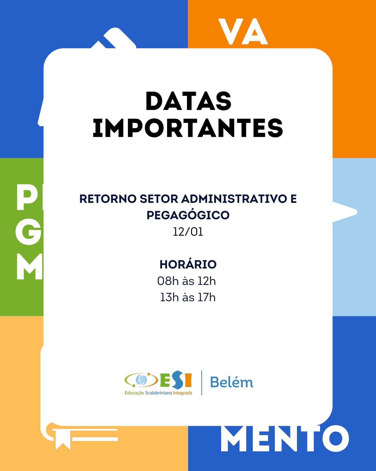Datas importantes!
